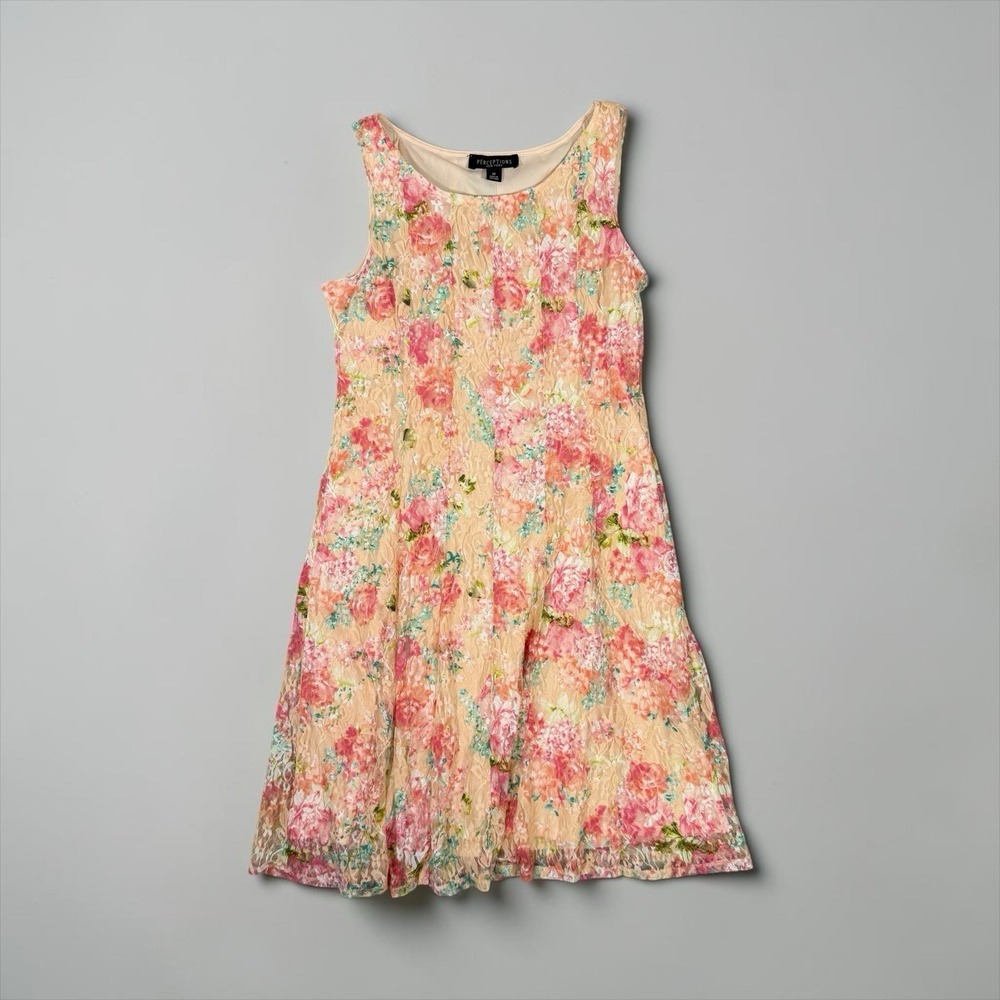 Perceptions Womens Cottagecore Floral Lace Fairy Dress Size M Feminine Romantic - Picture 1 of 8